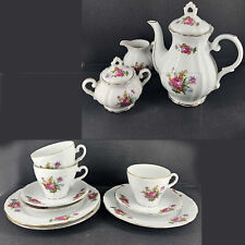 Vintage Spring flowers Cabbage Rose Hand Painted 12pc Tea Set Japan picture