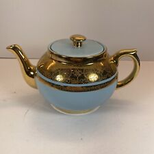 Vintage Gibson and Sons Gold and Light Blue Teapot picture