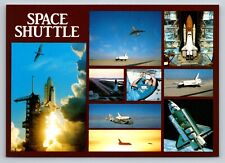 Space Shuttle Multiview Nasa Texas Vintage Unposted Postcard picture