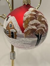 POLISH GALLERY HANDMADE ART COLLECTION CHRISTMAS ORNAMENT Country House & Trees picture