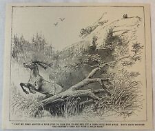 1888 magazine engraving~ MOUNTAIN LION CHASING DEER picture