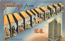 North Carolina Greensboro large letters multi View Teich linen Postcard 22-1816 picture