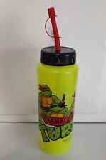 TMNT Vintage 1988 Mirage Studios Yellow Water Bottle with Straw and Cap picture