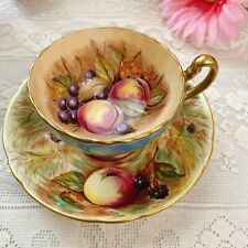 Aynsley Orchard Tea Cup & Saucer Signed N Brunt & D jones Excl picture