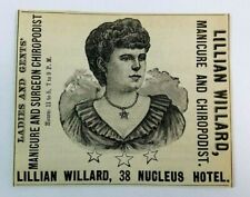 1891 California Lillian Willard Manicure Nucleus Hotel Print Ad Advertisement picture
