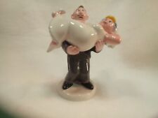 Clay Art Salt & Pepper Shakers Bride & Groom Over the Threshold Marriage Novelty picture