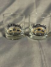 Vintage Jack Daniels Low Ball Whiskey Glasses Set Of 2 Straight Round Clear picture