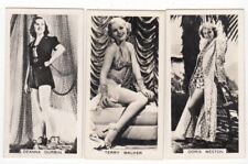 3 1938 Beautiful Film Star Cards DEANNA DURBIN DORIS WESTON TERRY WALKER picture