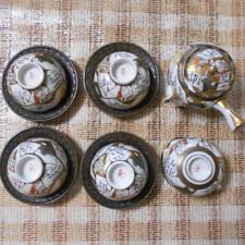 Kutani Ware Antique Kutani Rokkasen Emaki Gyokuro Tea Set 4 Copper Teapots Hot W picture