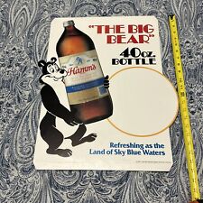 Vintage 1984 Hamm’s Beer 40 Oz Cardboard Bear Sign Large 19” X 15” Stand Up picture