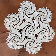 Vintage Handmade Doily White Pinwheel Round Crochet 17 Inch picture
