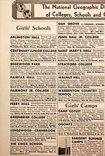1938 National Geographic Girls' School Directory Vintage Print Ad picture