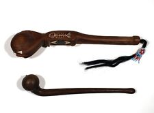 2 WOODEN TRIBAL CLUBS WEAPONS 1 MASAII AFRICAN OTHER UNKNOWN ORIGIN HAIR BEADED picture