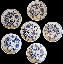 Set of 6 Vintage Blue Danube Onion Porcelain Coasters Japan picture