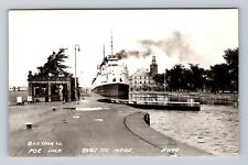 Sault Ste Marie MI-Michigan, RPPC, Poe Lock, Antique, Vintage Postcard picture