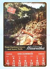 1951 Olympian Hiawathas MILWAUKEE ROAD calendar railway railroad train metal tin picture
