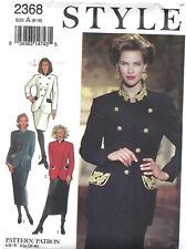 Style 2368 Double Breasted Jacket & High Waist Skirt Sz 8-12 CUT COMPLETE 1990s picture