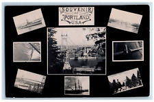 Multiview Postcard RPPC Photo Souvenir Of Portland USA c1910's Unposted Antique picture