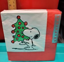 Peanuts Snoopy Christmas tree luncheon napkins Graphique 40 ct New in Package   picture