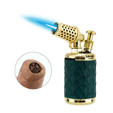 Lubinski Luxury Metal Cigar Lighter With Punch 1 Jet Flame Torch Butane Gift Box picture