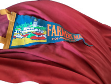 VTG Hollywood CA CALIFORNIA - Souvenir FLAG Pennant BANNER - Farmers Market picture