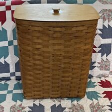 RARE Gerald E Henn Workshops Laundry Hamper Basket Only Wooden 1994 Vintage EUC picture