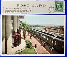 SANTA FE LTD TRAIN~ EL GARCES HOTEL, NEEDLES, CA postcard~1911 B Franklin stamp  picture
