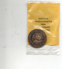 1970 Norfolk Massachusetts Centennial Meeting House MA City Town Token Medallion picture