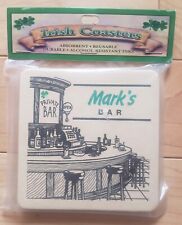 Vintage Irish Coasters Mark's Bar (6) St Patricks Day Irish Toasts Shamrock Beer picture
