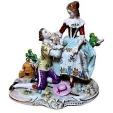 Sitzendorf Antique Victorian Romance Porcelain Figurine Proposal Sculpture picture