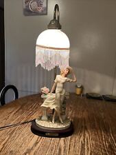 The Crosa Collection, Antique, Victorian Table Lamp, Woman with Doves, Working picture