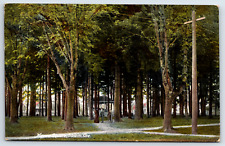 Marion Square Park Salem OR Trees Gazebo People Vintage Postcard picture
