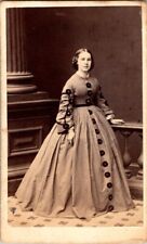 Lovely Young Woman in Pretty Dress, 1860 CDV Photo. #2077 picture