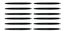 12 Pack of BIC Clic Silver Expression Knock Oily Ballpoint Pen Black picture