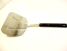 Vtg Sharp Cutter Wide Slotted Spatula Flipper Stainless Riveted Handle 11.5