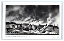 Postcard South of Market Smoke, San Francisco CA earthquake fire 1906 G5 picture