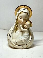 Vintage 6.5” Virgin Mary and Baby Jesus Planter Gilded ~ Artmark Japan picture