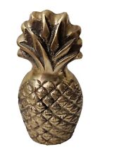 Vintage Solid Brass Tropical Vibe Pineapple Desk Office Paperweight  4 In Tall picture