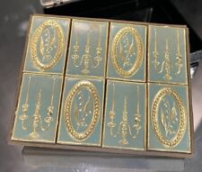 Vintage Guest Matches by Jane Robert’s 6 Foil Boxes Set Hollywood Regency Gold picture