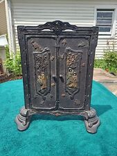 Antique Vintage Standing Picture Frame , Oriental Scene Double Doors 1800s 1900s picture