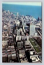 Chicago IL-Illinois, Aerial of the Loop, Antique Vintage Souvenir Postcard picture