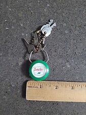 Vintage SINCLAIR OIL GAS Old Key Chain Ring With Several Small Keys picture