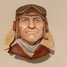 Vintage Bossons 1990 England Aviator Chalkware Head Wall Hanging picture