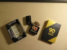 ZIPPO LIGHTER NEW 90th ANNIVERSARY 1932-2022 MARBLED LOOK BRASS INSERT 49864 BOX picture