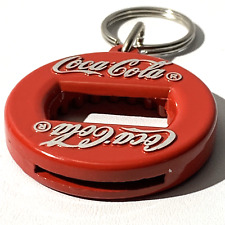 Coca Cola Bottle Opener Keyring 1990s Metal Soda Keychain Made in Canada picture