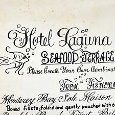 Vintage 1970s Hotel Laguna Beach Seafood Terrace Restaurant Menu California picture