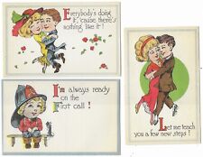 3 Vintage 1930s Big Head Humor Postcards Unused picture