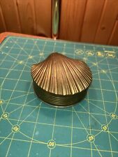 Vintage Brass Clam Shell Trinket Box Hinged Lid - Made In India picture