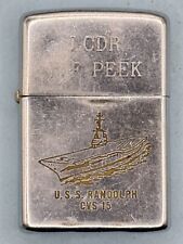 Vintage 1967 USS Randolph CVS 15 Chrome Zippo Lighter picture