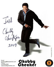 CHUBBY CHECKER HAND SIGNED 8x10 COLOR PHOTO+COA       LET'S TWIST       TO JEFF picture